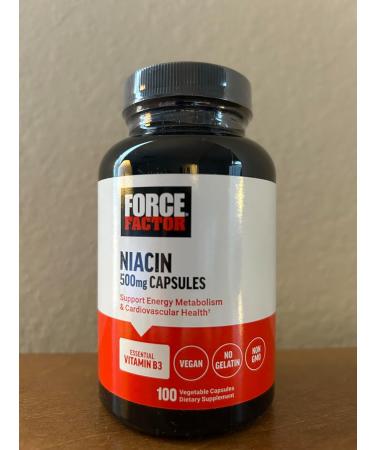 Force Factor Niacin Vitamin B3 to Support Cellular Energy and Cardiovascular Health Niacin 500mg Heart-Health Supplement Vegan No Gelatin Non-GMO 100 Vegetable Capsules - Buy Online on GoSupps.com