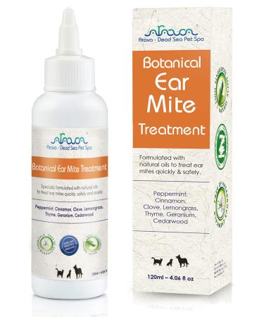 Arava Natural Ear Mite Treatment - for Dogs & Cats - Pet Ear Mites Infection Cleaner - Treat Inaccessible Areas & Prevent Infections - NOT for Cats Under 13 LBS & Puppies Under 9 Months