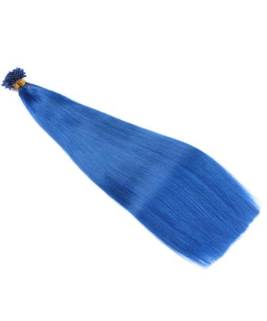 Keratin Bonding Blue Hair Extensions - 40cm 25 Strands 100% Remy Real Hair U-Tip - High Quality by Novon Hair - Buy Online on GoSupps.com