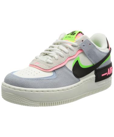 Nike Damen Af1 Shadow Wanderschuh 38 EU Sail Black Sunset Pulse Lt Armory Blue Electric Green Sail