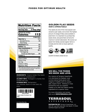 Terrasoul Superfoods Organic Golden Flax Seeds 4 lbs (2 Pack) - High Fiber, Protein & Omega Fats (Pack of 2) - Buy Online on GoSupps.com