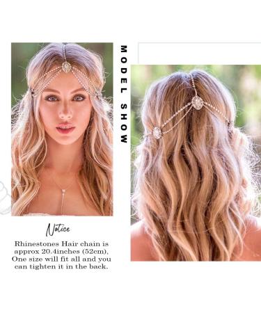 Crystal Bohemian Head Chain for Women and Girls - Rhinestone Wedding Hair Jewelry - Buy Online on GoSupps.com