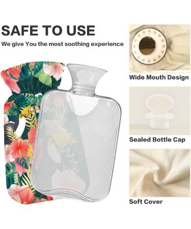 Naanle 1L Heat Bottle with Cover - Tukan Bird Hawaii Floral | Hot Water Bottle for Pain Relief & Therapy - Buy Online on GoSupps.com