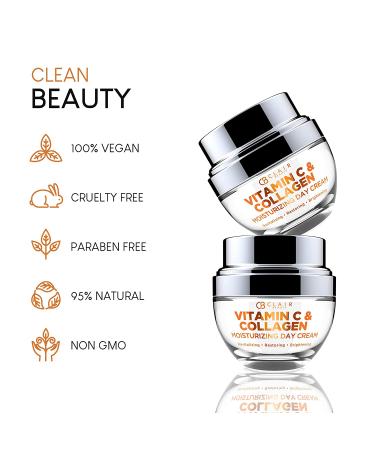 CLAIR BEAUTY Vitamin C & Collagen Day Cream - Revitalizing & Brightening 50mL - Buy Online on GoSupps.com