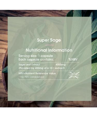 INNOPURE Super Sage Leaf 4000mg Capsules - Menopause Symptom Relief - High Strength Formula - Vegan - 60 Capsules - UK Made - Buy Online on GoSupps.com