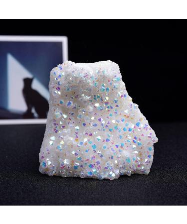 Crystal Rough Titanium Coated Rock Crystal Cluster Clear Quartz Cluster Specimen Natural Rough Quartz Geode Decorative Stone Figurine for Home Decor 200-300g (Size : 200-300g) - Buy Online on GoSupps.com