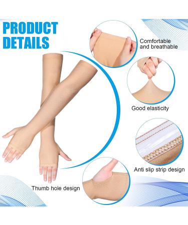 2 Pairs Elderly Arm Protectors for Thin & Bruising Compression - Nude Color, Elegant Style | Washable, Men & Women | Medium - Buy Online on GoSupps.com