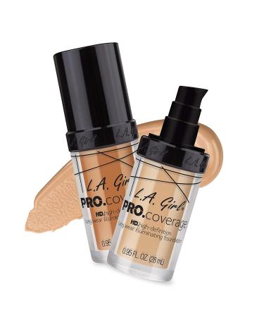 L.A. Girl Pro Coverage HD Foundation - Soft Honey 0.95 fl oz | Flawless Finish & Buildable Coverage - Buy Online on GoSupps.com