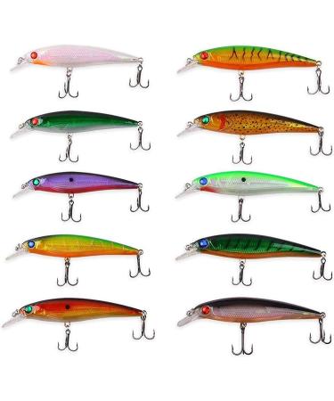 Saltwater Fishing Lures Set - 3D Eyes Minnow Crankbaits for Bass Trout Walleye - Buy Online on GoSupps.com
