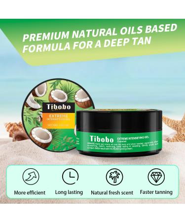 Tibobo Intensive Tanning Gel Browning Tan Accelerator Cream Outdoor Indoor Sun Tanning Oil Lotion with Carrot Fast Deep Bronzer & Long-Lasting Glow 3.5 Fl Oz Tropical Coconut Scent - Buy Online on GoSupps.com