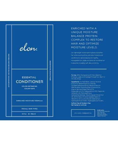 Elon Moisture Therapy Conditioner for Women | Nourishing Moisturizing Conditioner for Dry Hair - Sulfate & Paraben Free UV Protection 12 oz - Buy Online on GoSupps.com