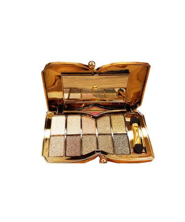 UIFCB Glitter Eyeshadow Palette 10 Colors Sparkle Shimmer Eye Shadow Highly Pigmented Long Lasting Makeup Set Gold(Type 5)