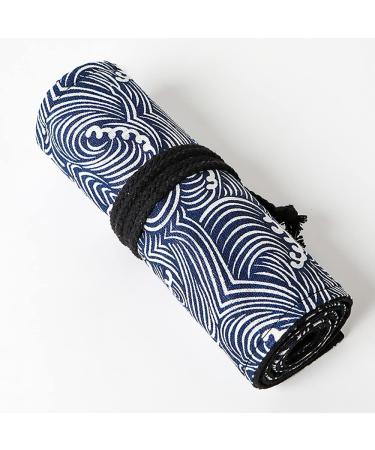 Funny live 36/48/72 Slots Colored Pencil Wrap Pencils Roll Holder Coloring Pencils Organizer Holder Colored Pen Paint Brush Storage Pouch Portable for Artist Student (Deep blue ocean  48 Slots) Deep blue ocean 48 Slots - Buy Online on GoSupps.com