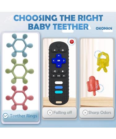 Okonkn Baby Teething Ring Set - BPA-Free Silicone Dental Aid for Boys & Girls 3 Pieces Perfect for 4 Months+ - Buy Online on GoSupps.com