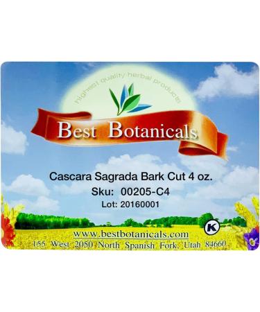 Best Botanicals Cascara Sagrada Bark Cut 4 oz. 4 Ounce (Pack of 1) - Buy Online on GoSupps.com