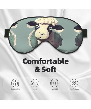 SSIMOO Lamb Print Ultra-Soft Light-Blocking Eye Mask - Optimal Comfort & Restful Sleep for Ultimate Relaxation - Black - Buy Online on GoSupps.com