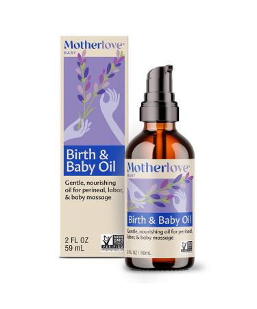 Motherlove Birth & Baby Oil (2 oz) Gentle Lavender-Infused Oil for Perineal, Labor & Baby MassageNon-GMO, Organic Herbs