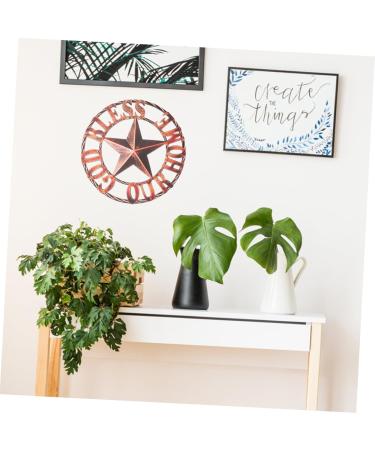 Cabilock Retro Wrought Iron Disc Wall Art Adornment Home Decoration God Bless Our Home Wall Decor Brown - Buy Online on GoSupps.com