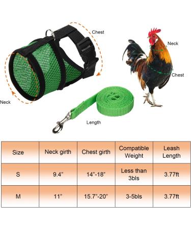 Chicken Harness with Leash Adjustable Chicken Leash for Hens Duck Puppy (Green M) Green M - Buy Online on GoSupps.com