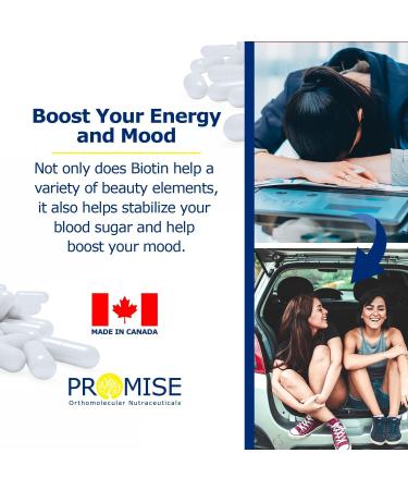 Promise Beauty Biotin High Potency Capsules 300 Capsules 10 000 mcg - Vitamin B7 for Rapid Hair Growth Support and Healthy Metabolism- Soft Skin and Strong Nails- Made In Canada 1 count (Pack of 300) - Buy Online on GoSupps.com