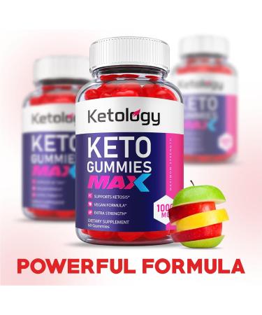 [3 Pack] Ketology Keto Gummies - Max Strength Vegan ACV Apple Cider Vinegar Vitamin B12 - Advanced Weight Loss Formula with Shark Tank Endorsement (180 Gummies) - Buy Online on GoSupps.com