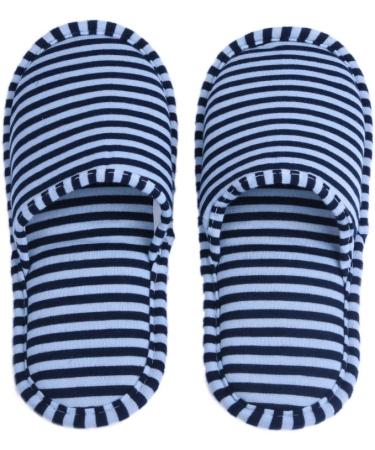 Keenso Reisen Foldable Slippers - Soft Cotton Portable Reusable Indoor Travel Slippers for Men - Non-Slip Blue Stripes for Hotel Plane & Home Use - Buy Online on GoSupps.com