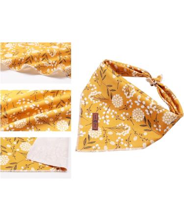 Lionet Paws Dog Bandana - Triangle Scarf for Small Medium & Large Dogs | White Flower Print - Buy Online on GoSupps.com