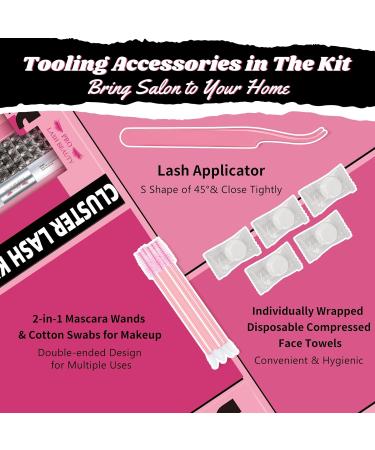 DIY Lash Extension Kit with 208 Pcs Lash Clusters | Easy-to-Use Beginner Lashes Kit with Bond Remover & Applicator | Volume+Natural Look - Buy Online on GoSupps.com
