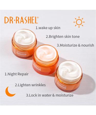 Dr Rashel Vitamin C Day Cream | Brightening & Anti-Aging Moisturizer for Face & Neck | Hydrating Cream for Dark Spots - Buy Online on GoSupps.com