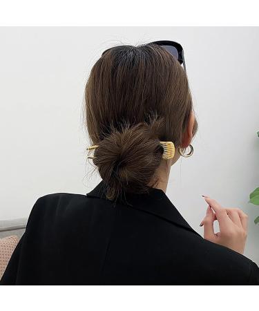 TseenYi U Sticks Hair Pins Gold Hair Sticks Pin Vintage French Updo Hairpin Metal Hair Fork Barrette Minimalist Updo Bun Chignon Pin Accessories for Women and Girls Gifts - Buy Online on GoSupps.com