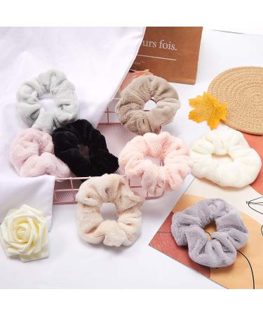 8-Piece Microfiber Towel Scrunchies for Hair Drying - Soft & Thick Ponytail Holder Hair Ties for Wet/Dry Hair - Buy Online on GoSupps.com