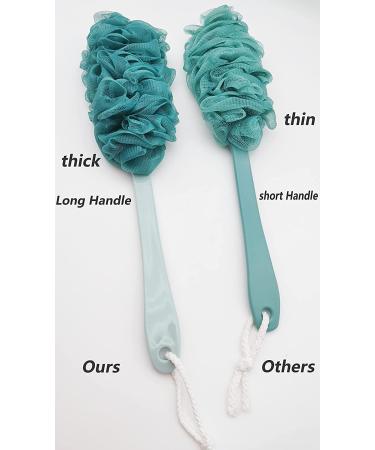 Arswin Long Handle Back Scrubber Loofah - Soft Nylon Mesh Sponge for Men & Women - Exfoliating Body Brush for Shower - Blue - Buy Online on GoSupps.com