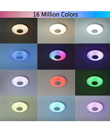 WYQSX 36W Bluetooth Ceiling Lamp - Dimmable RGB LED Light for Children's Room & Living Room - Remote & App Control 38cm - Buy Online on GoSupps.com