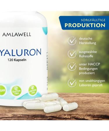  Amlawell Hyaluronic acid capsules - Vegan - Made in Germany - 120 capsules per pack - Buy Online on GoSupps.com