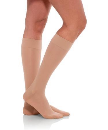 JOMI Compression Knee High Stockings 15-20mmHg Sheer Closed Toe - Natural - Size Large - Buy Online on GoSupps.com