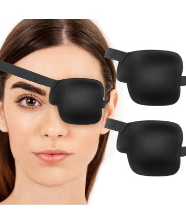Eye Patches Ymapinc 2 Pcs 3D Pirate Eye Patch for Adults Kids Black Adjustable Medical Eyepatch for Lazy Eye Amblyopia Strabismus (Left Eye)