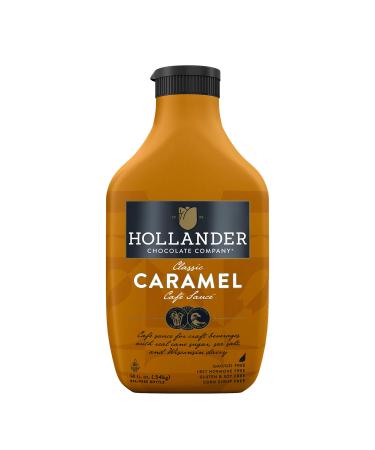 Hollander Caramel Caf Sauce | GMO Free |14 fl. oz. Squeeze Bottle | Flip Cap