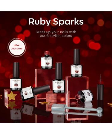 Modelones Red Gel Nail Polish 6 Colors Ruby Sparks Collection Popular Glitter Gel Polish Cat Eye Burgundy Red Sparkle Bloody Red Nail Polish Kit Art DIY Home Salon Gifts for Women - Buy Online on GoSupps.com
