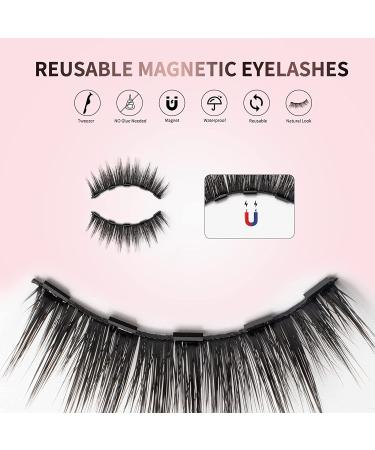 Magnetic Eyelashes Kit with Eyeliner - Natural False Eyelashes, 10 Pairs, Tweezers Included - Buy Online on GoSupps.com