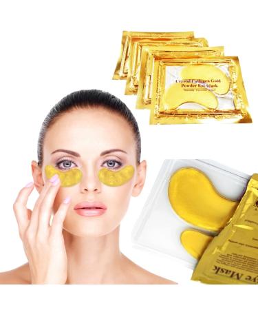 PBeauty Crystal Collagen gel eye pads in different colors antiaging antiwrinkle moisturizing reduces fine lines dark circles and puffy eyes 20 pairs gold 50 ml 1er Pack gold