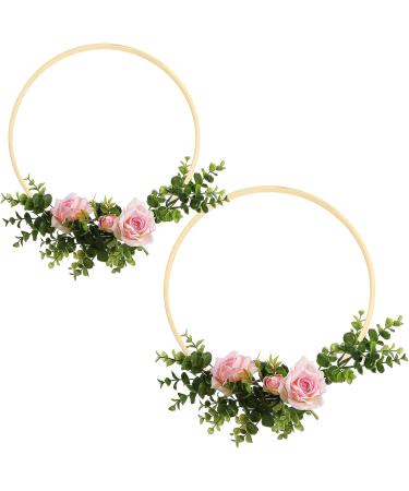 Sntieecr 12 Pack Bamboo Floral Hoop Rings for DIY Wedding Decor - 10 & 12 Inch Sizes - Ideal for Dream Catchers and Wall Hanging Crafts - Buy Online on GoSupps.com