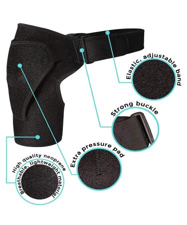 Adjustable Shoulder Brace for Men & Women | Rotator Cuff Support & Pain Relief | X-Large Arm Immobilizer Sleeve - Buy Online on GoSupps.com