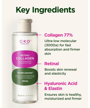CKD Retino Collagen Anti-Aging Bundle Hydrating Skin Toner & Firming Neck Cream with Gua Sha Roller | Retinal + 300-Dalton Collagen for Wrinkle Reduction Lifting & Elasticity | Korean Skincare - Buy Online on GoSupps.com