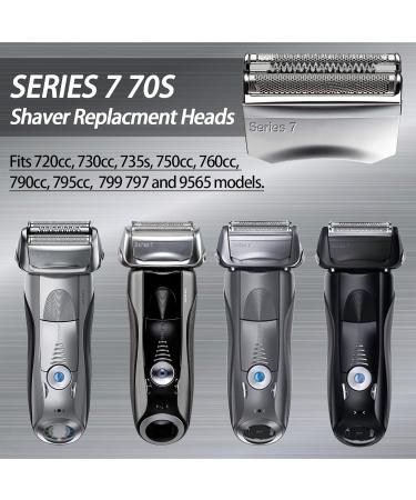 Buy Series 7 70S Foil & Cutters for Braun S7 Electric Razors - Compatible with 720cc 750cc 760cc 790cc 799 797 9565 - 2 Pack Silver Replacement Heads - Buy Online on GoSupps.com