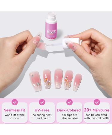 Ugni Glue Tips Strong odorless gel adhesive for quick pressing easy application with long-lasting hang glue for women or beginners clear finish - Buy Online on GoSupps.com