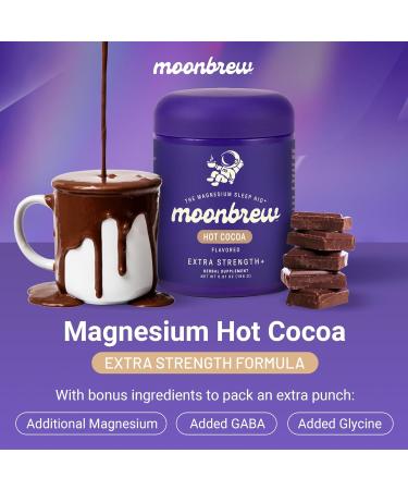 MoonBrew Nighttime Extra Strength Magnesium Hot Cocoa Natural Sleep Aid Drink Mix for Adults - Calming Melatonin-Free Sleep Support - Hot Chocolate Powder with L-Theanine Chamomile & Zinc Glycinate - Buy Online on GoSupps.com