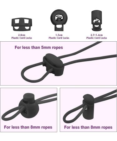 Swpeet 35Pcs Plastic Cord Locks with 11 Yards Elastic Cord - Adjustable Non-Slip Stoppers for Drawstrings, Shoelaces, Clothing - Buy Online on GoSupps.com