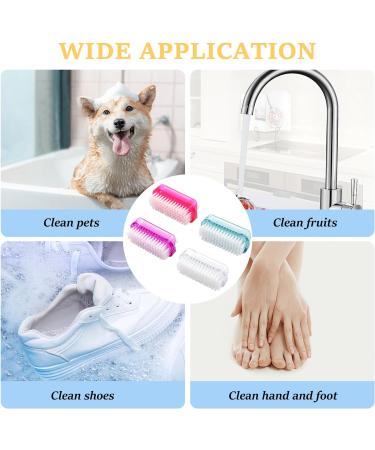 ZYNERY Double Sided Nail Cleaning Brush - Set of 4 | Multi-Function Scrub Brush for Fingers and Toenails | Plastic Nail Scrubbing Brush for Home Use - Buy Online on GoSupps.com