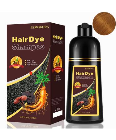 Blonde Brown Hair Dye Shampoo 3 in 1 Grey Hair Coverage for Women & Men Root Touch-Up in Minutes Natural Hair Color Lasts Up to 3 Weeks Pure Plant Extract Bubble Hair Dye Kit for All Hair Types