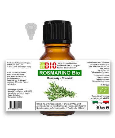 Organic Rosemary Oil 100% Pure - 30ml Essential Oil for Aromatherapy & Cosmetic Use | Laboratory Tested - Buy Online on GoSupps.com